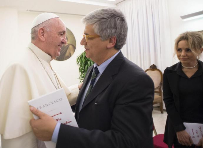Papa Francesco con Andrea Tornielli