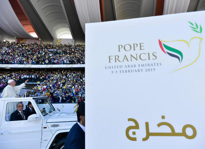 Papa Francesco nello stadio dove ha celebrato la messa