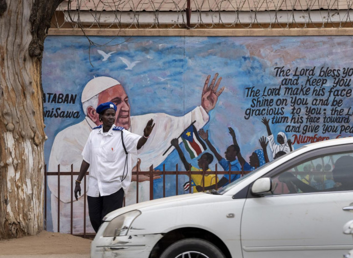 Juba, murales del Papa