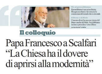 Il Papa a Scalfari: "La grazia può toccare anche lei"
