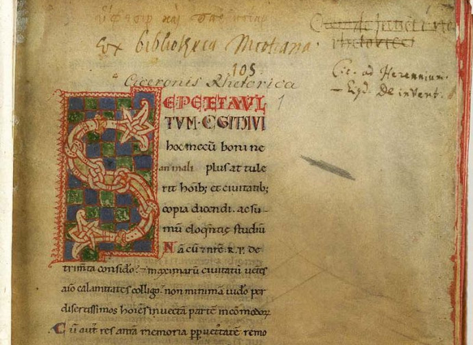 De Inventione, manoscritto XII secolo (licenza CC)