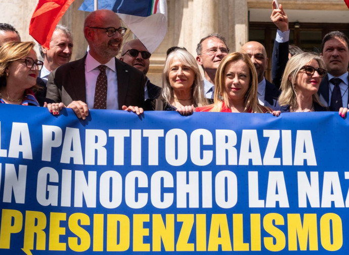 Manifestazione di FdI per il presidenzialismo (prima delle elezioni)