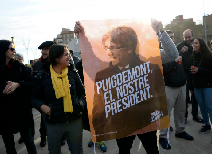 Manifestazione in Catalogna per Puigdemont Manifestazione in Catalogna per Puigdemont