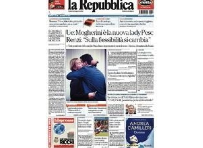 La prima pagina di Repubblica