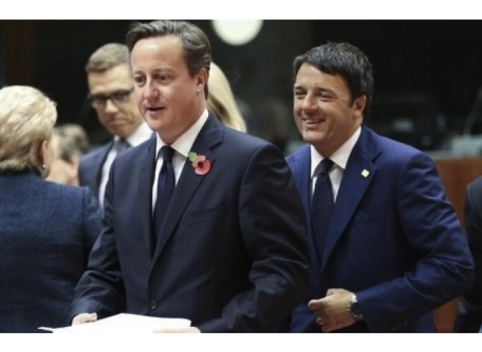 Il premier inglese David Cameron e Matteo Renzi Il premier inglese David Cameron e Matteo Renzi