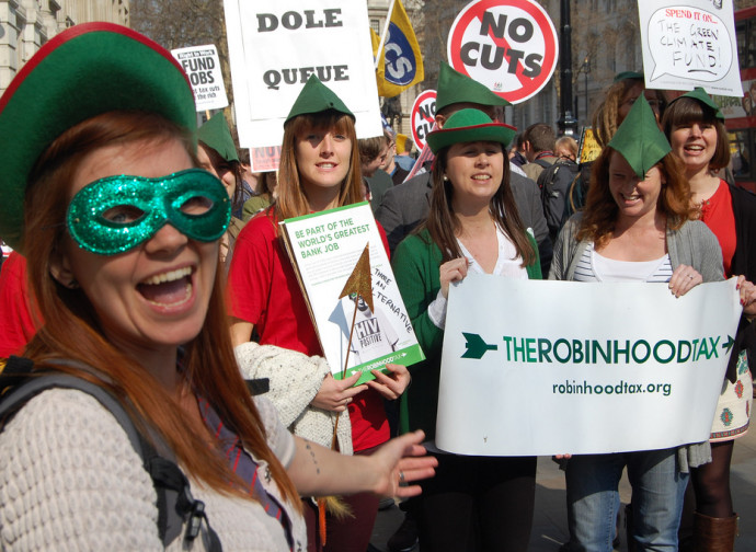 Manifestazione per la Robin Hood Tax (tassa sulle transazioni finanziarie)