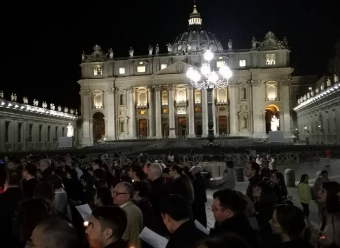 Veglia a Roma, piazza san Pietro