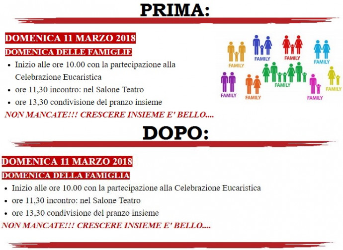 Manifesto PRIMA E DOPO Manifesto PRIMA E DOPO