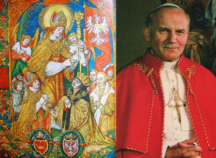 San Stanislao e Giovanni Paolo II (ritratto fotografico di Yousouf Karsh)
