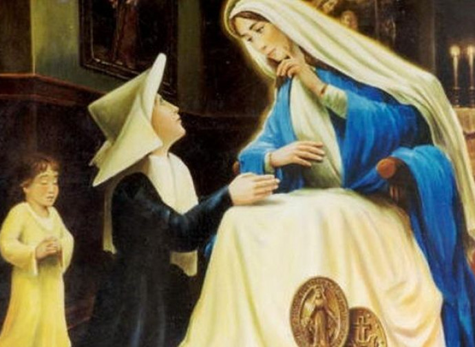 Caterina Labouré con la Madonna