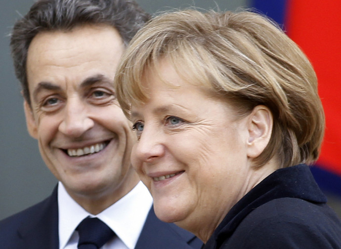 Nicolas Sarkozy e Angela Merkel nel 2011