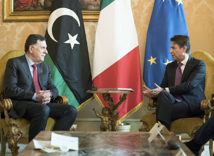 L'ultimo incontro fra Sarraj e Conte L'ultimo incontro fra Sarraj e Conte