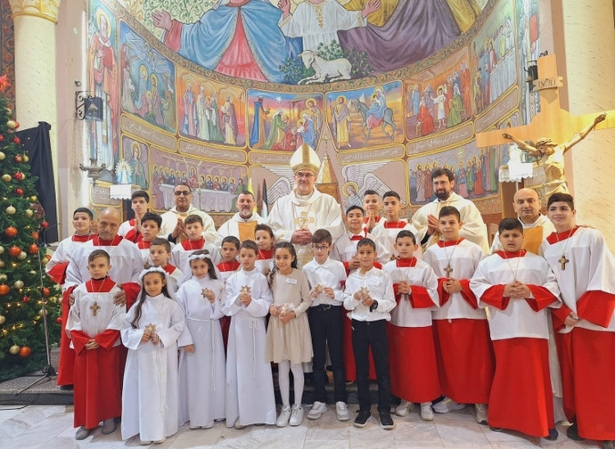 Il cardinale Pizzaballa nella parrocchia di Gaza Il cardinale Pizzaballa nella parrocchia di Gaza