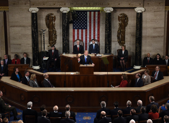 Trump pronuncia il discorso dello Stato dell'Unione Trump pronuncia il discorso dello Stato dell'Unione