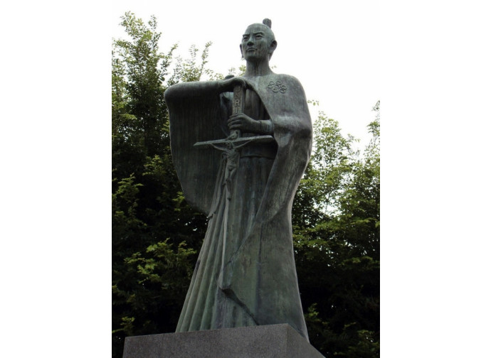 La statua di Takayama Ukon, il samurai di Cristo, a Manila