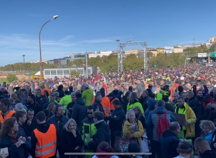 La protesta no Green Pass a Trieste La protesta no Green Pass a Trieste