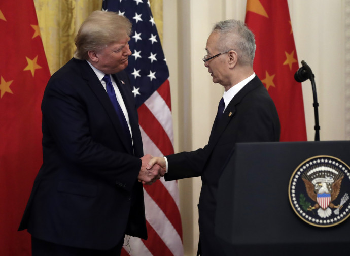 Il presidente Usa Donald Trump e il vicepremier cinese Liu He