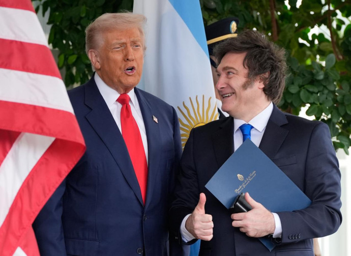 Donald Trump e Javier Milei il 14 ottobre (La Presse)