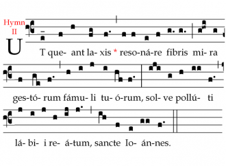 San Giovanni Battista e le note musicali