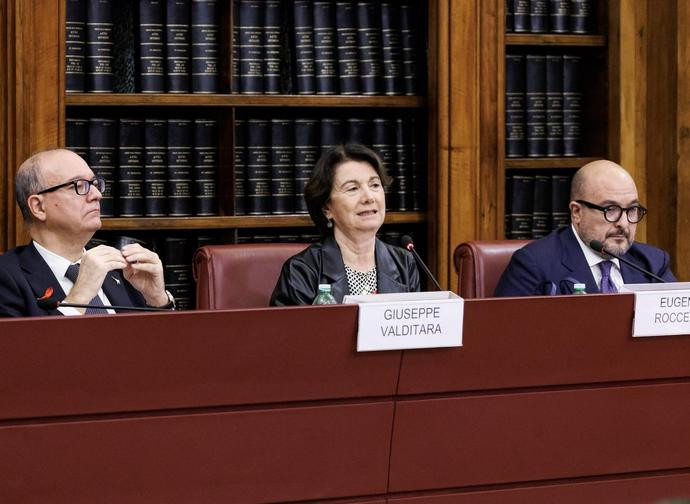 I ministri Valditara, Roccella e sangiuliano alla presentazione del progetto "Educare alle relazioni" (LaPresse)