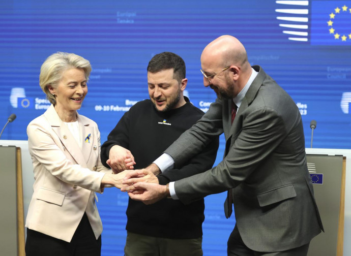 Von der Leyen, Zelensky e Michel Von der Leyen, Zelensky e Michel